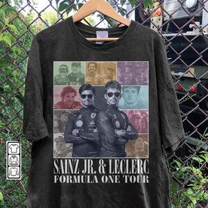 Charles Leclerc Carlos Sainz Jr. Ferrari Formula one Bootle shirt retro